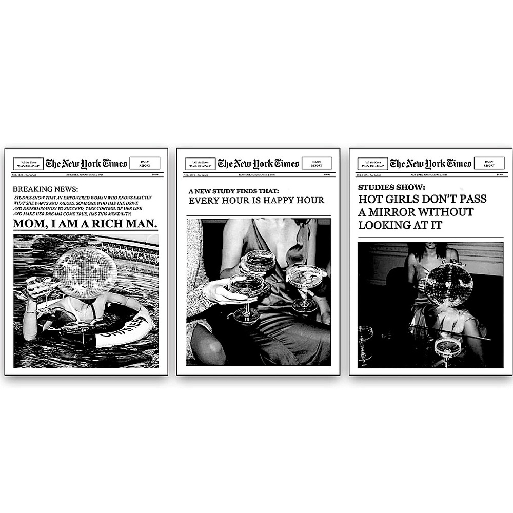 *NWT*‎ 3pc 16x24” Funny Wall Art Canvas